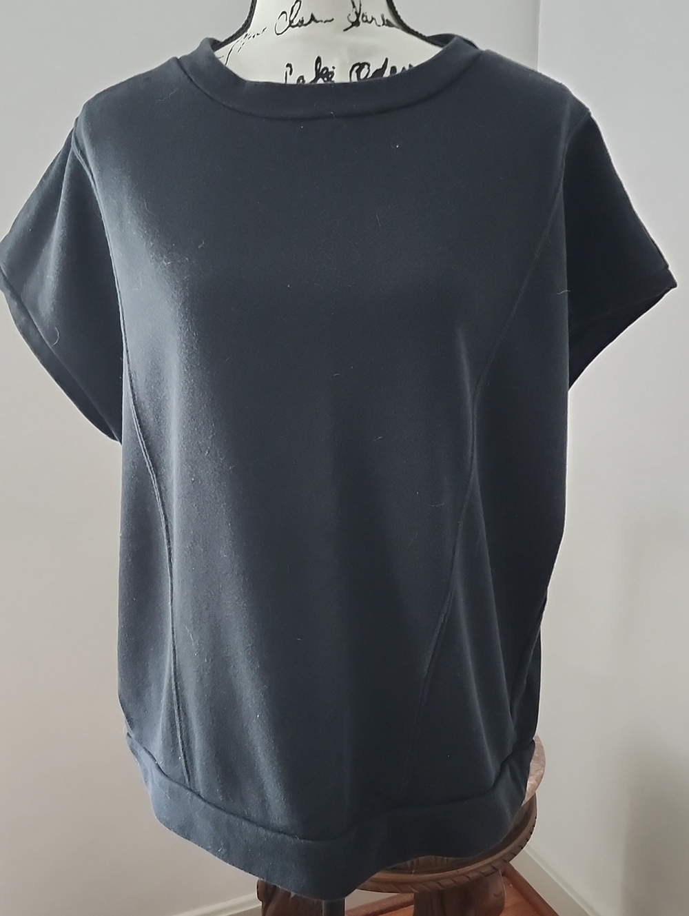 Black Cap Sleeve Sweatshirt